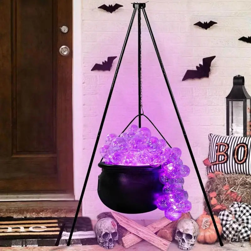 Big Cauldron Pots Halloween Decorations Vintage Decor Light up Witches Cauldron Black Bowl Festive Exquisite Cauldron