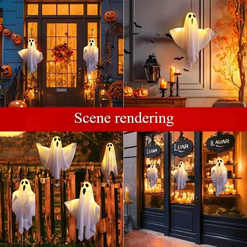Halloween Decoration LED Hanging Light Emitting White Ghost DIY Styling Light Horror Indoor Party Decoration Atmosphere Light