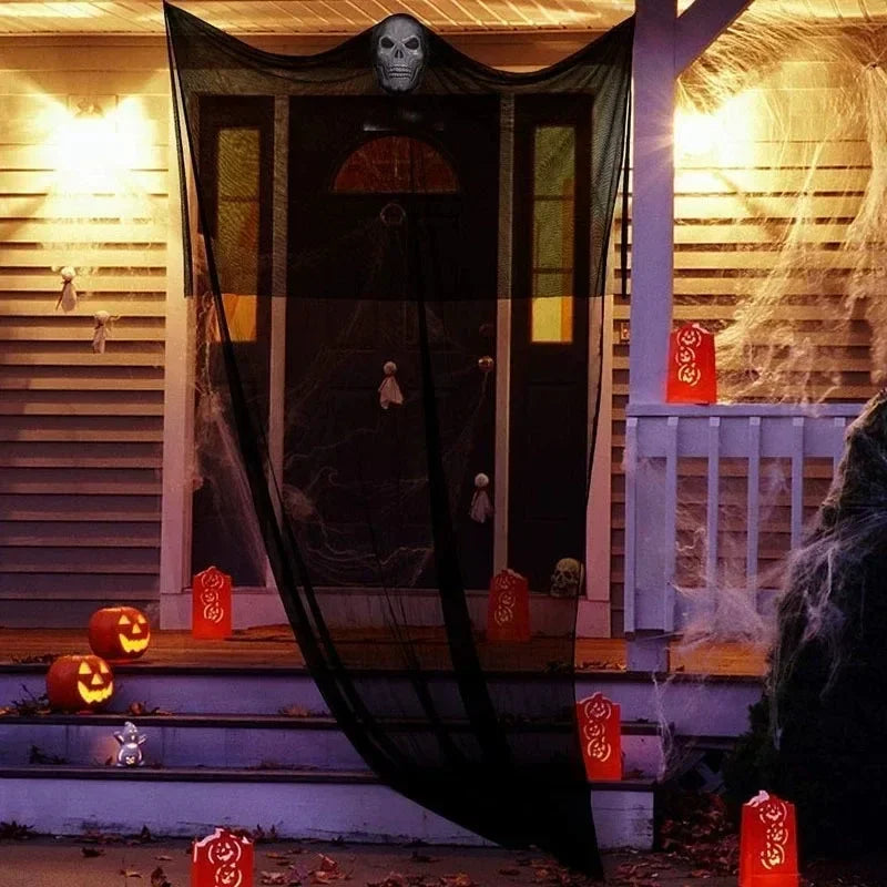 Haunted House Decoration with LED Sound Halloween Hanging Skull Ghost Ghost Ornament Indoor Outdoor Bar Halloween Party Decor