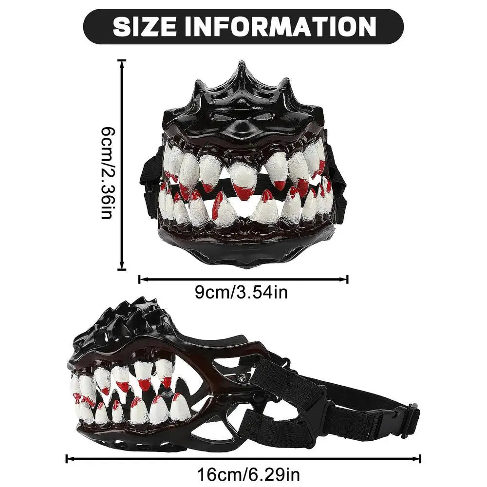 Halloween Dog Muzzle With Teeth Spooky Prop Large Teeth Dog Muzzle Spooky Prop For Halloween Adjustable Hilarious Werewolf