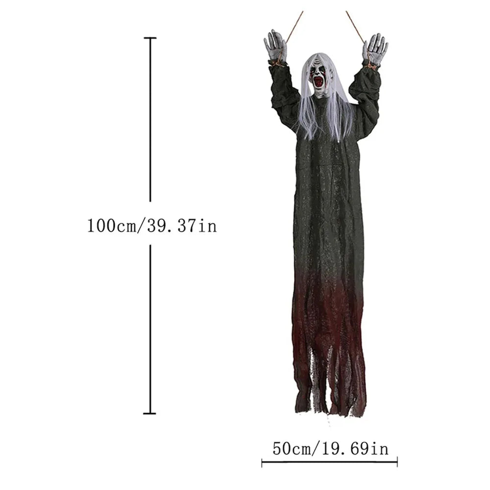 Halloween Hanging Ghost Spooky Skeletons Decor Supplies, Creepy Haunted House Flying  Decoration with Yard Tree Porch Décor