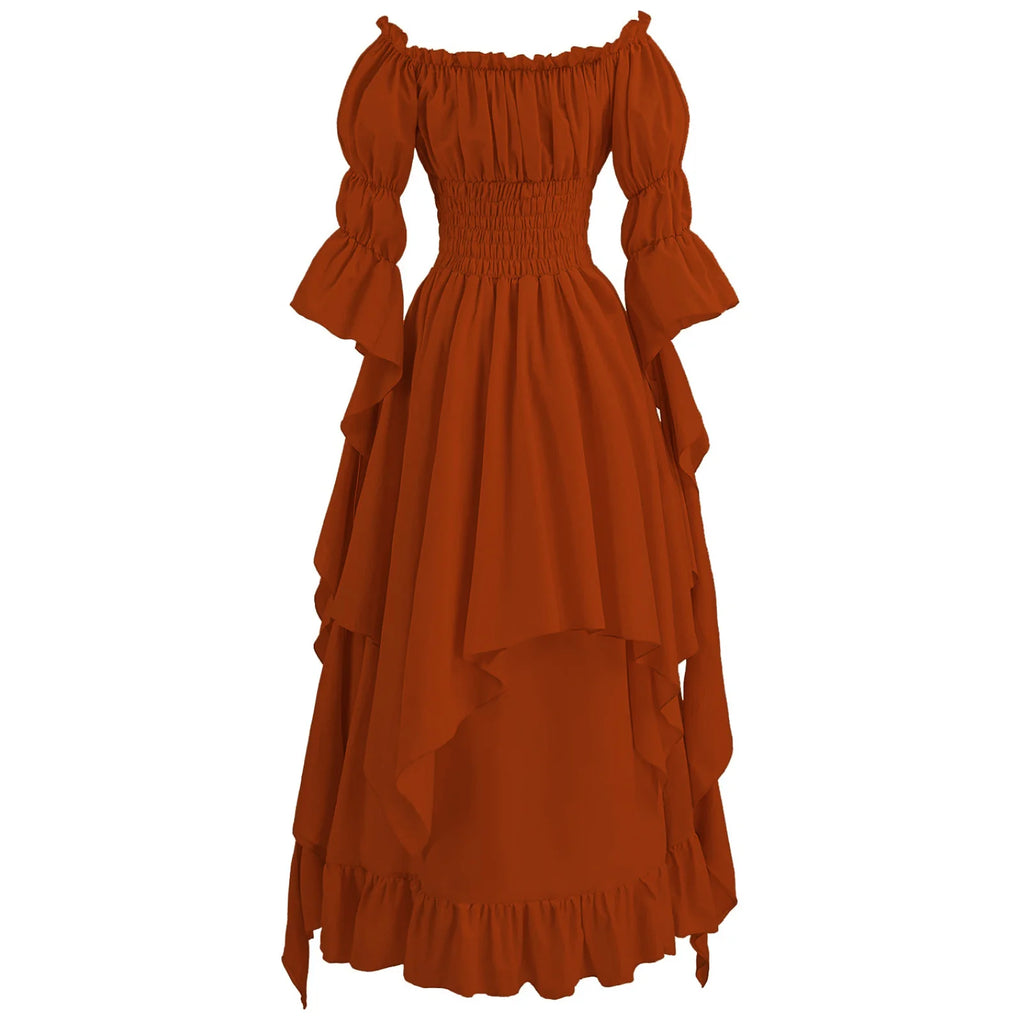Women Gothic Witch Dress Medieval Renaissance Costume Victorian Dress for Halloween Party