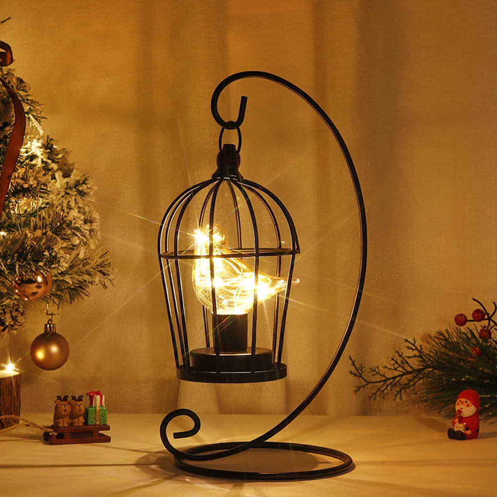 Vintage Birdcage Table Lamp Hanging Lantern Candlestick Metal Hollow Lanterns Tealight Hanging Lanterns Wedding Home Decor