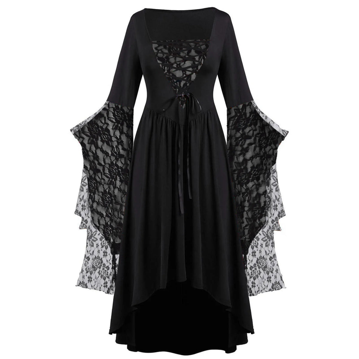 Vintage Halloween Cosplay Costume Witch Vampire Gothic Dress Ghost Dresses Up Party Printed Medieval Ghost Bride Female Clothes