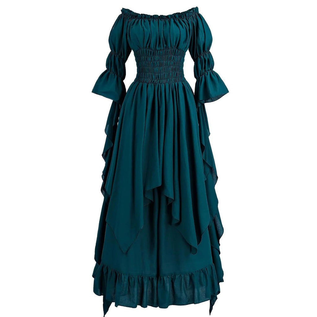 Women Gothic Witch Dress Medieval Renaissance Costume Victorian Dress for Halloween Party