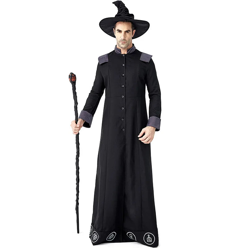 Halloween Witch Costume - Gothic Magic Long Dress for Party Stage Performance
