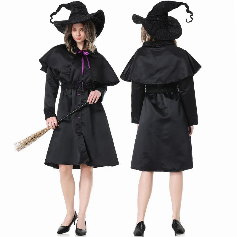 Halloween Witch Costume - Gothic Magic Long Dress for Party Stage Performance
