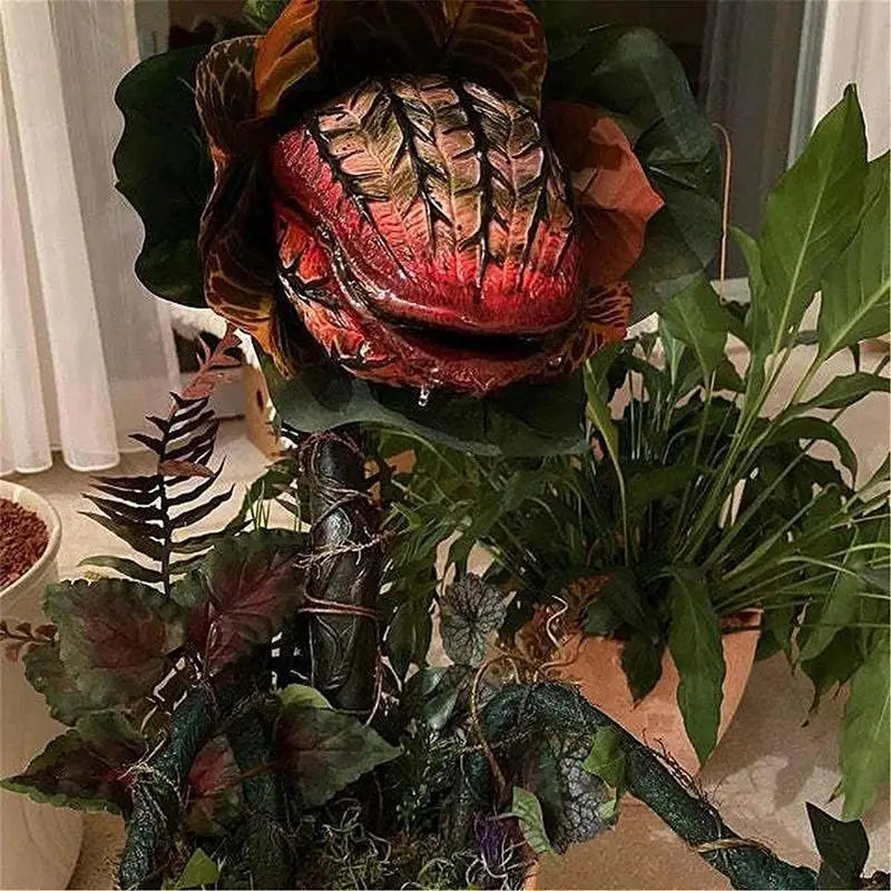Halloween Piranha Flower Decoration Movie Prop Yard Resin Ornaments Little Shop Of Horrors Scary Plant Garden Halloween Decor