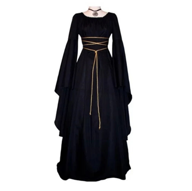New Medieval Witch Dress for Women Halloween Carnival Party Cosplay Performance Clothing Middle Ages Vampire Bride Costumes
