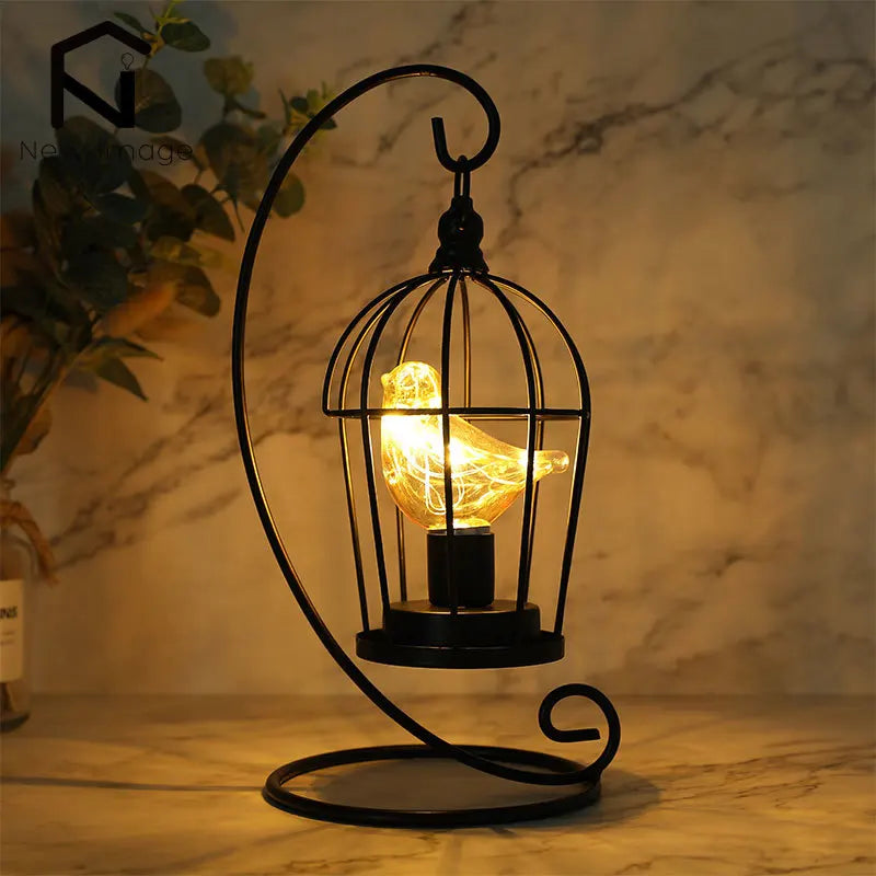 Vintage Birdcage Table Lamp Hanging Lantern Candlestick Metal Hollow Lanterns Tealight Hanging Lanterns Wedding Home Decor
