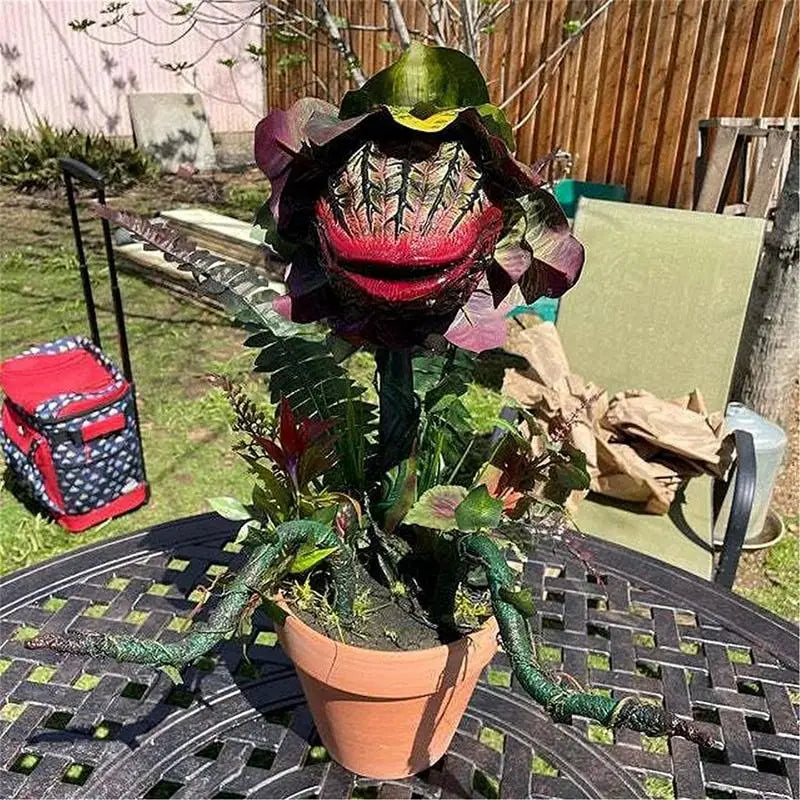 Halloween Piranha Flower Decoration Movie Prop Yard Resin Ornaments Little Shop Of Horrors Scary Plant Garden Halloween Decor