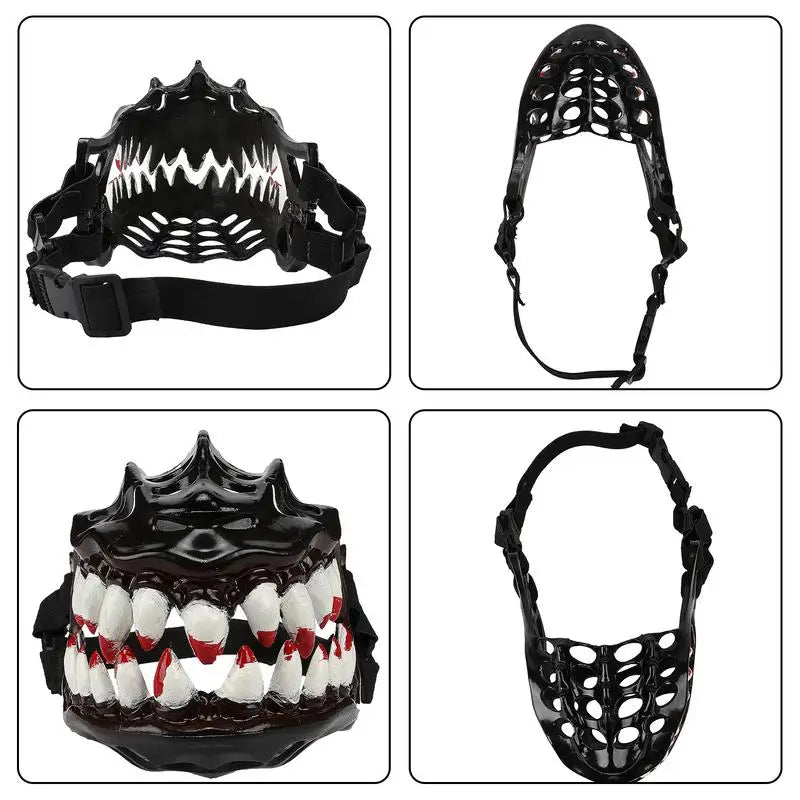 Halloween Dog Muzzle With Teeth Spooky Prop Large Teeth Dog Muzzle Spooky Prop For Halloween Adjustable Hilarious Werewolf