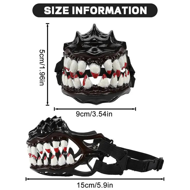 Halloween Dog Muzzle With Teeth Spooky Prop Large Teeth Dog Muzzle Spooky Prop For Halloween Adjustable Hilarious Werewolf