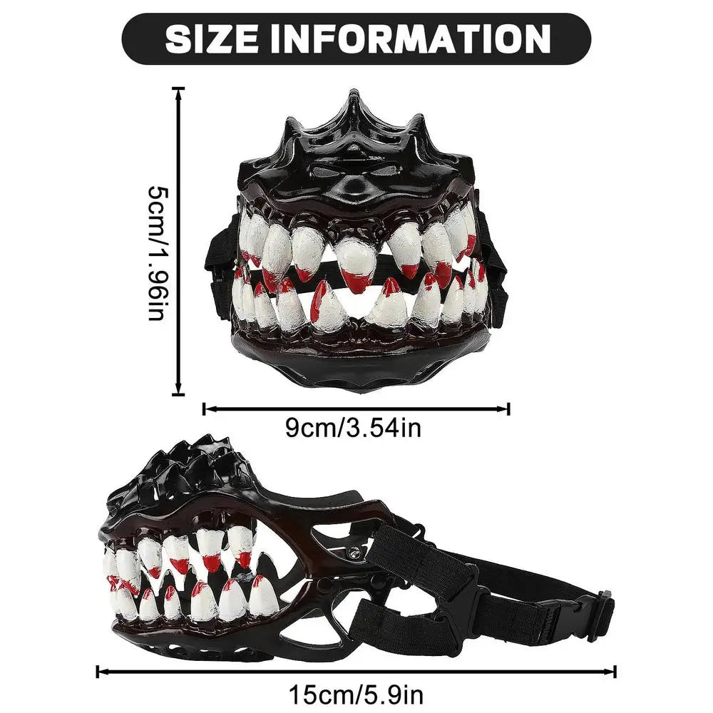 Halloween Dog Muzzle With Teeth Spooky Prop Large Teeth Dog Muzzle Spooky Prop For Halloween Adjustable Hilarious Werewolf