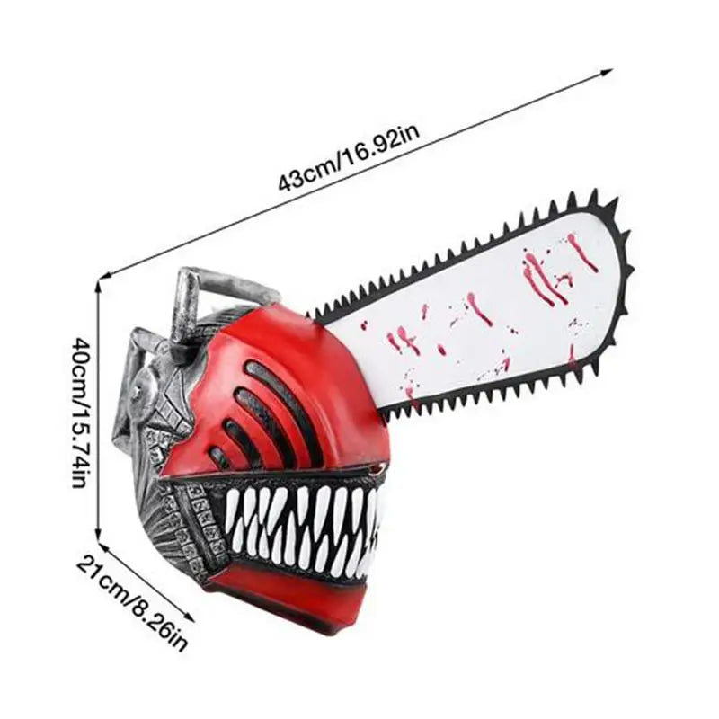 Horror Comics Chainsaw Man Latex Headset April Fool's Day Halloween Role Playing Mask Cosplay terror Headgear Mask Decor props