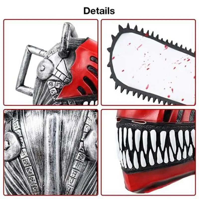 Horror Comics Chainsaw Man Latex Headset April Fool's Day Halloween Role Playing Mask Cosplay terror Headgear Mask Decor props