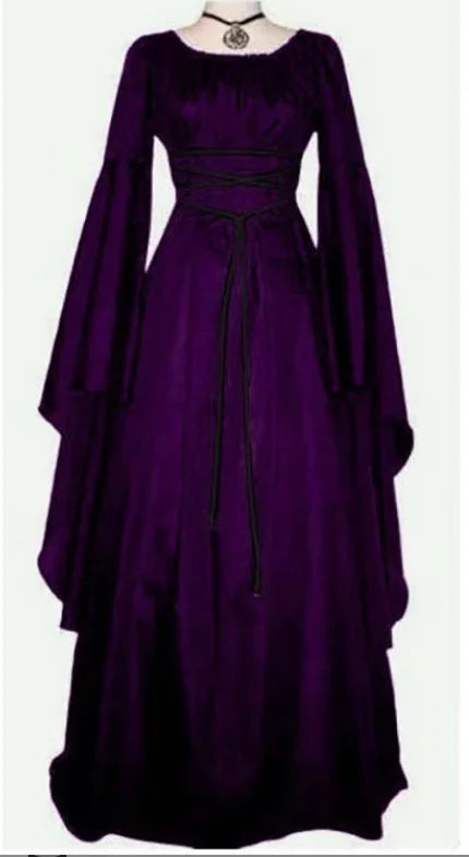 New Medieval Witch Dress for Women Halloween Carnival Party Cosplay Performance Clothing Middle Ages Vampire Bride Costumes