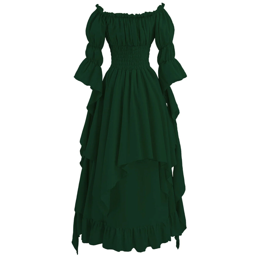 Women Gothic Witch Dress Medieval Renaissance Costume Victorian Dress for Halloween Party