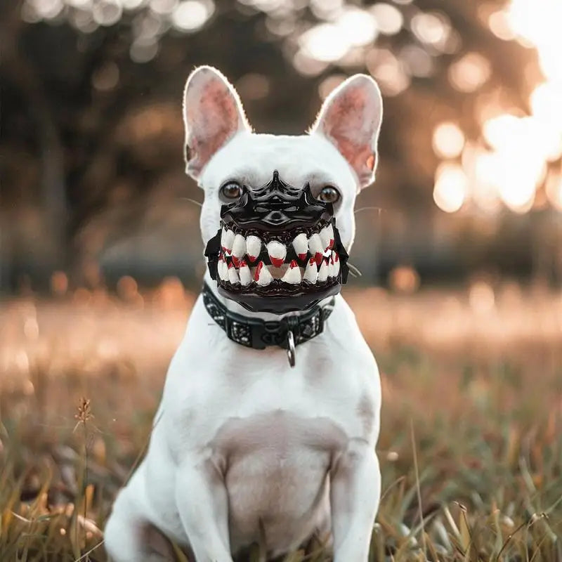 Halloween Dog Muzzle With Teeth Spooky Prop Large Teeth Dog Muzzle Spooky Prop For Halloween Adjustable Hilarious Werewolf