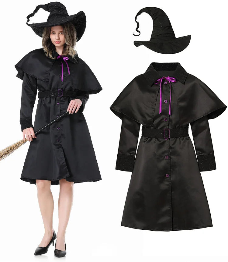 Halloween Witch Costume - Gothic Magic Long Dress for Party Stage Performance